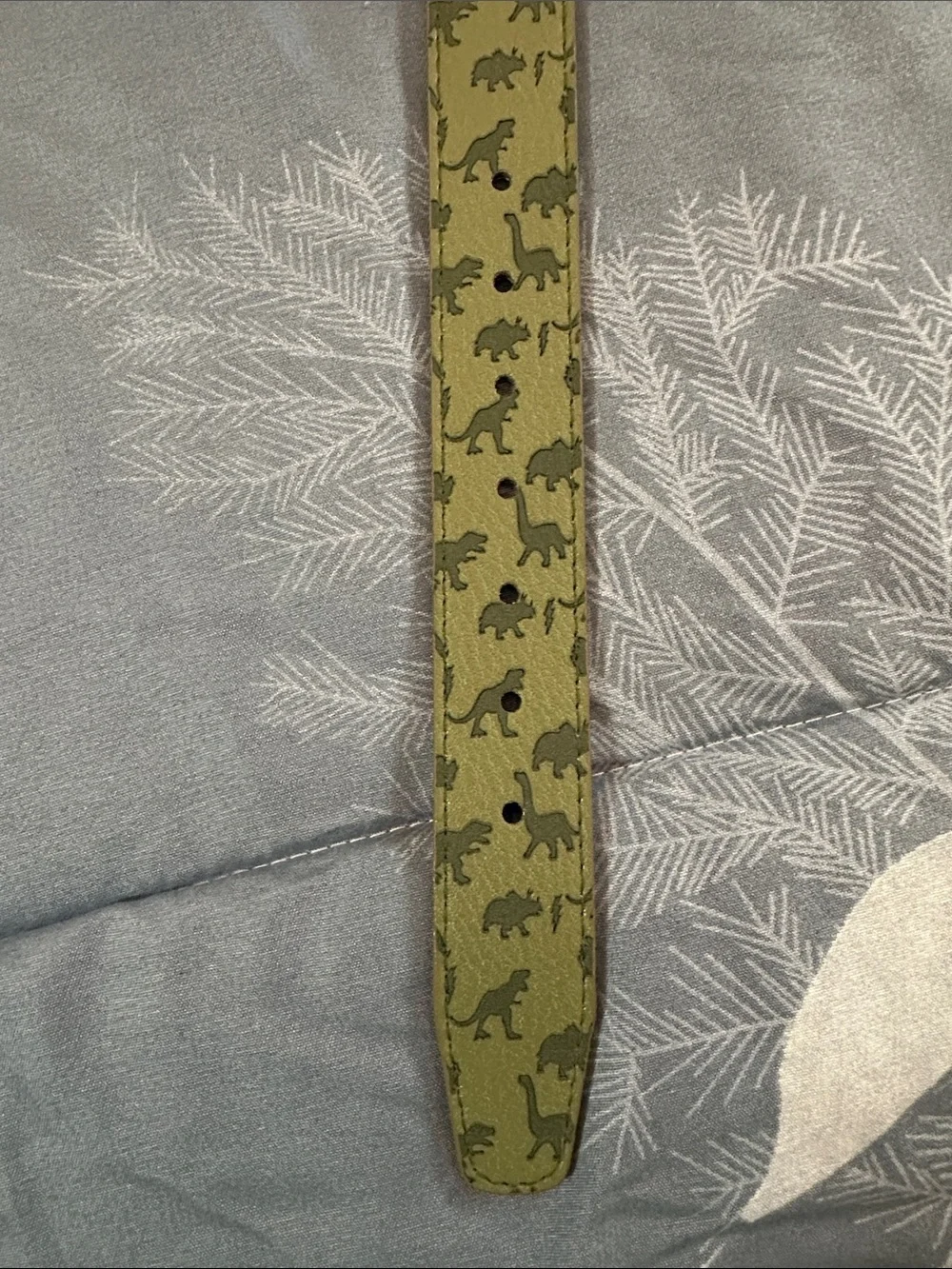 NWT wonder nation Olive Green Dinosaur Print Kids Belt w/Silver Buckle Sz L